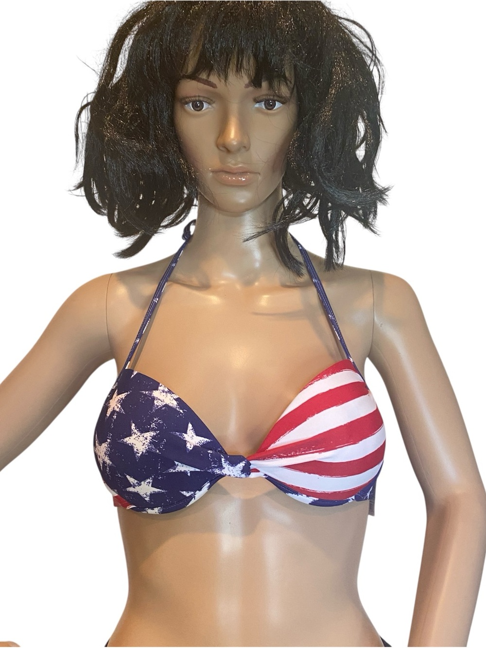 Xhilaration American USA Flag Print Push-up Patriotic Bikini Top ONLY Small NWT